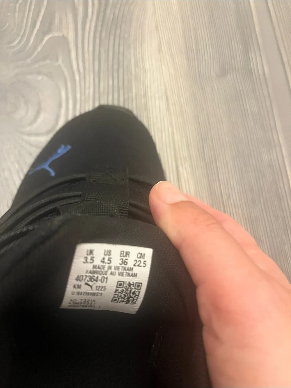 Puma Kids Black and Royal Blue Athletic Sneakers